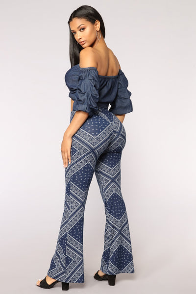 Blue Moon Off Shoulder Top - Denim