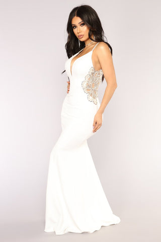 Imperial Beading Dress - Off White
