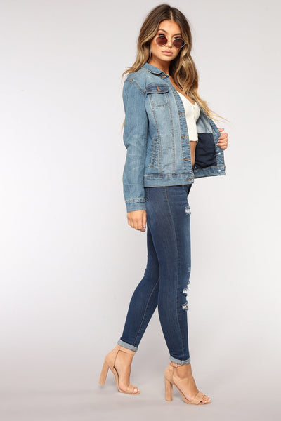 Anything Goes Denim Jacket - Medium Blue Wash 2