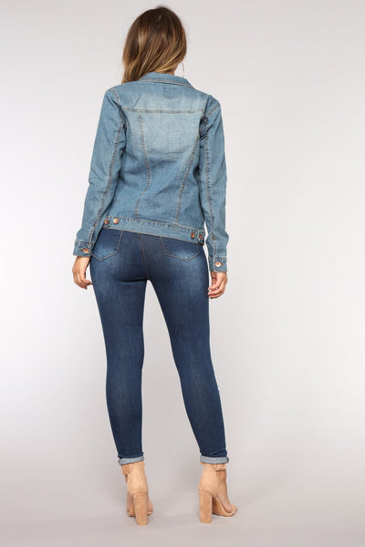 Anything Goes Denim Jacket - Medium Blue Wash 2